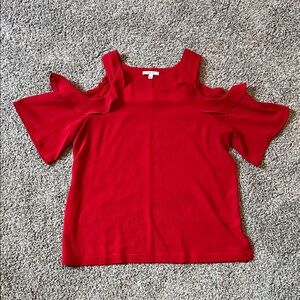 Red Cold Shoulder Women's Top